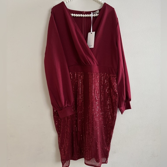 Grace Karin| Midi Sequined Long Sleeve Cocktail Dress - Picture 5 of 15